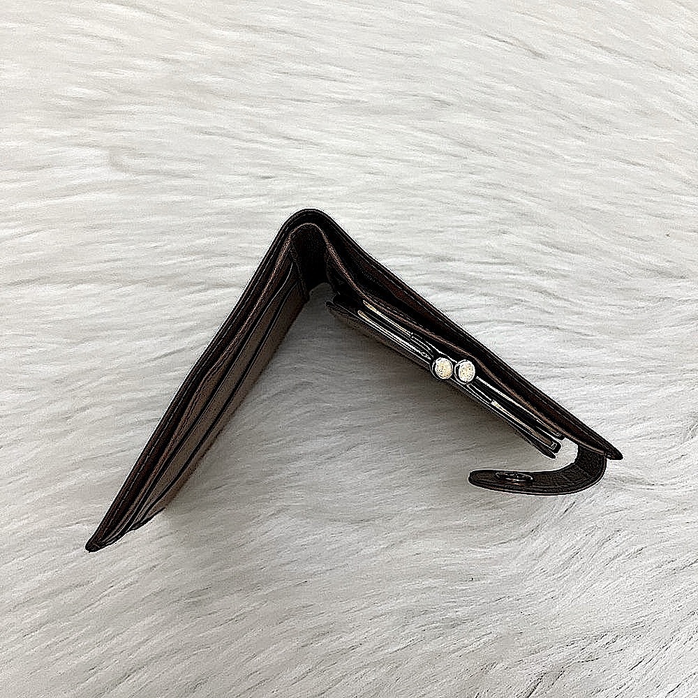 CELINE - GRAY TAN MACADAM TRIOMPHE COMPACT KISSLOCK BIFOLD WALLET - Picture 5 of 12